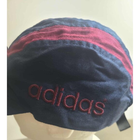 Vintage Adidas White Three Stripe Logo Black Hat Cap Adjustable Cotton AS IS - Picture 1 of 6